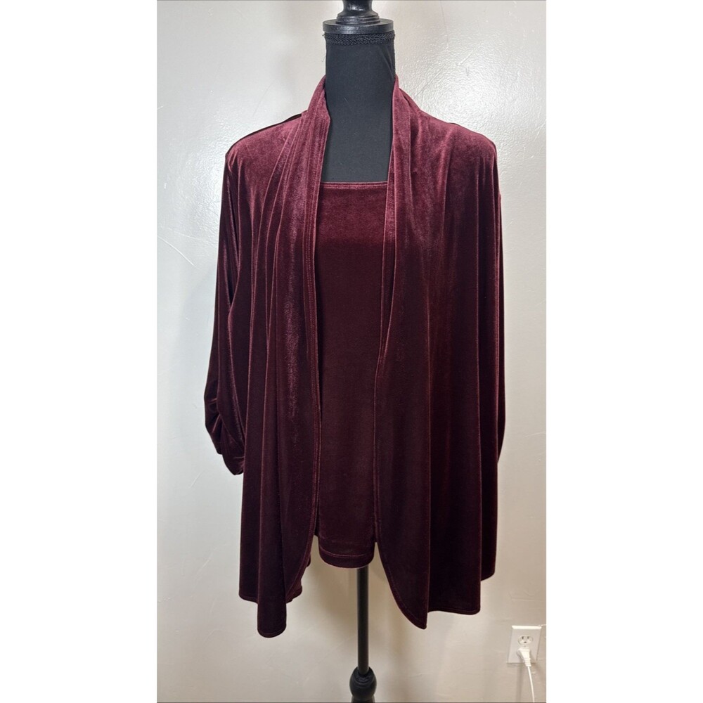 Susan Graver Tank Top and Jacket Size 2X? Wine Whimsigoth Dark Romantic